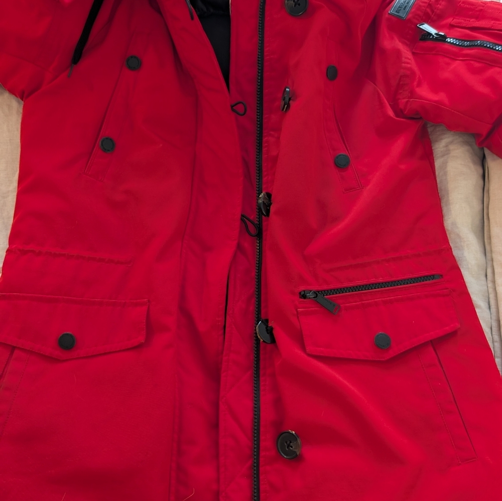 Bcbgeneration Red Winter Parka Coat With Fur Hood… - image 4